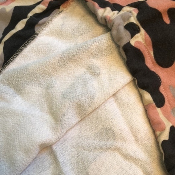 BERSHKA | Pink Camo Crop Drawstring Waist Sweatshirt - Size L - Picture 5 of 10